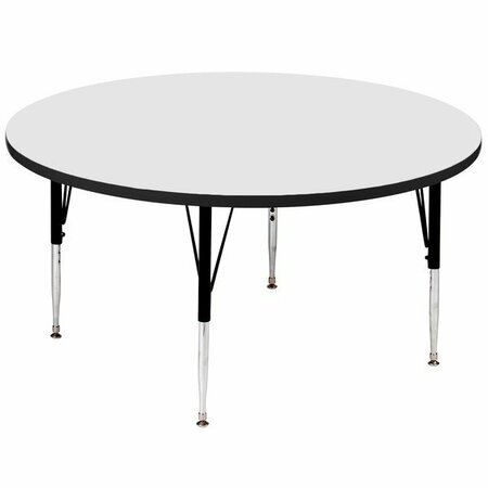 CORRELL 60'' Round 19'' - 29'' White Adjustable Height High-Pressure Top Activity Table 384A60RND36